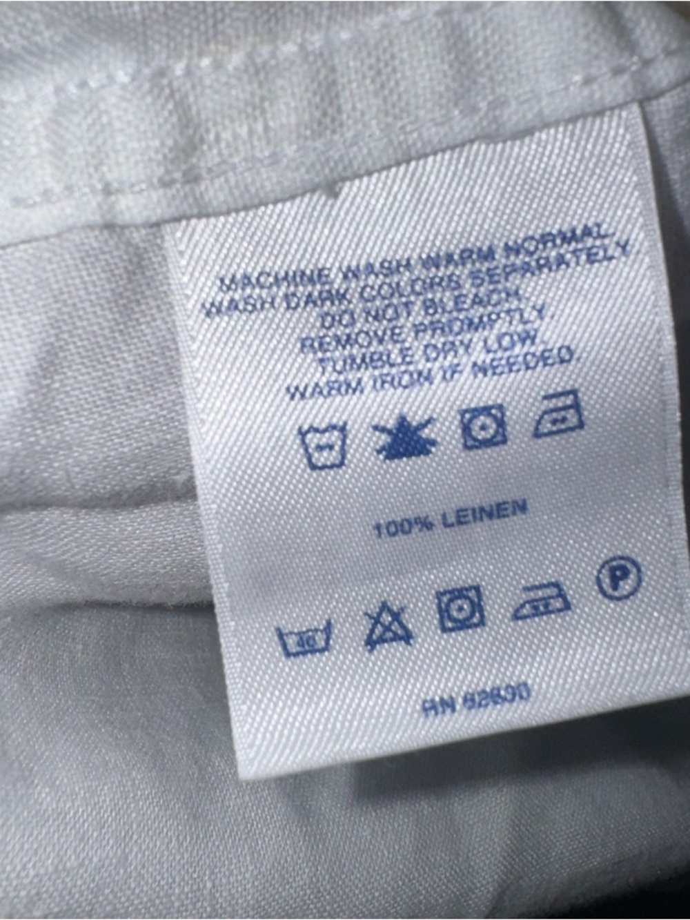 XLT Lands' End White Short-Sleeve Button-Down Linen Shirt - Picture 9 of 10